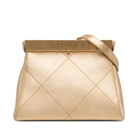 chanel calfskin white|Chanel calfskin kiss lock bag.